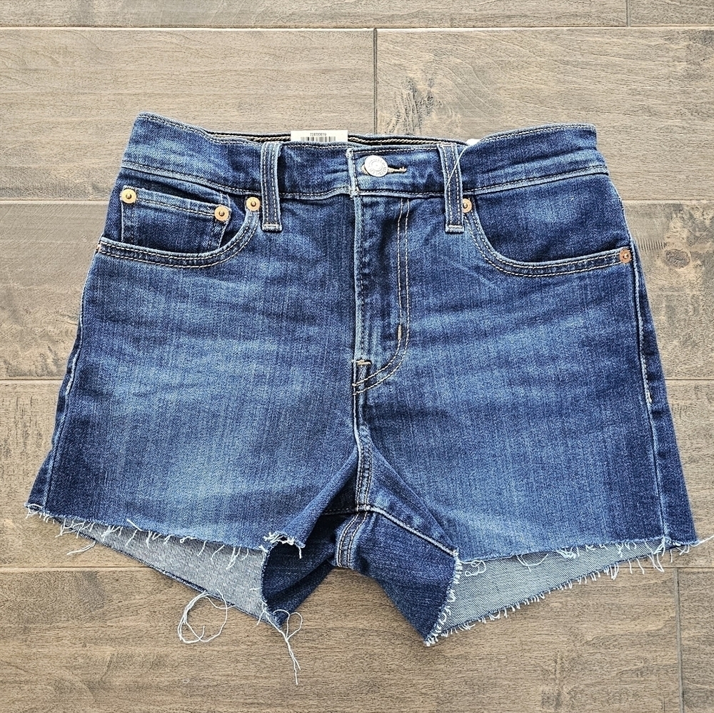 New Levi's High-Rise Blue Jean Shorts Sz 25 - Picture 1 of 6